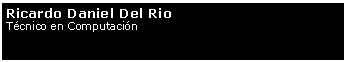 Cuadro de texto: Ricardo Daniel Del RioT�cnico en Computaci�n